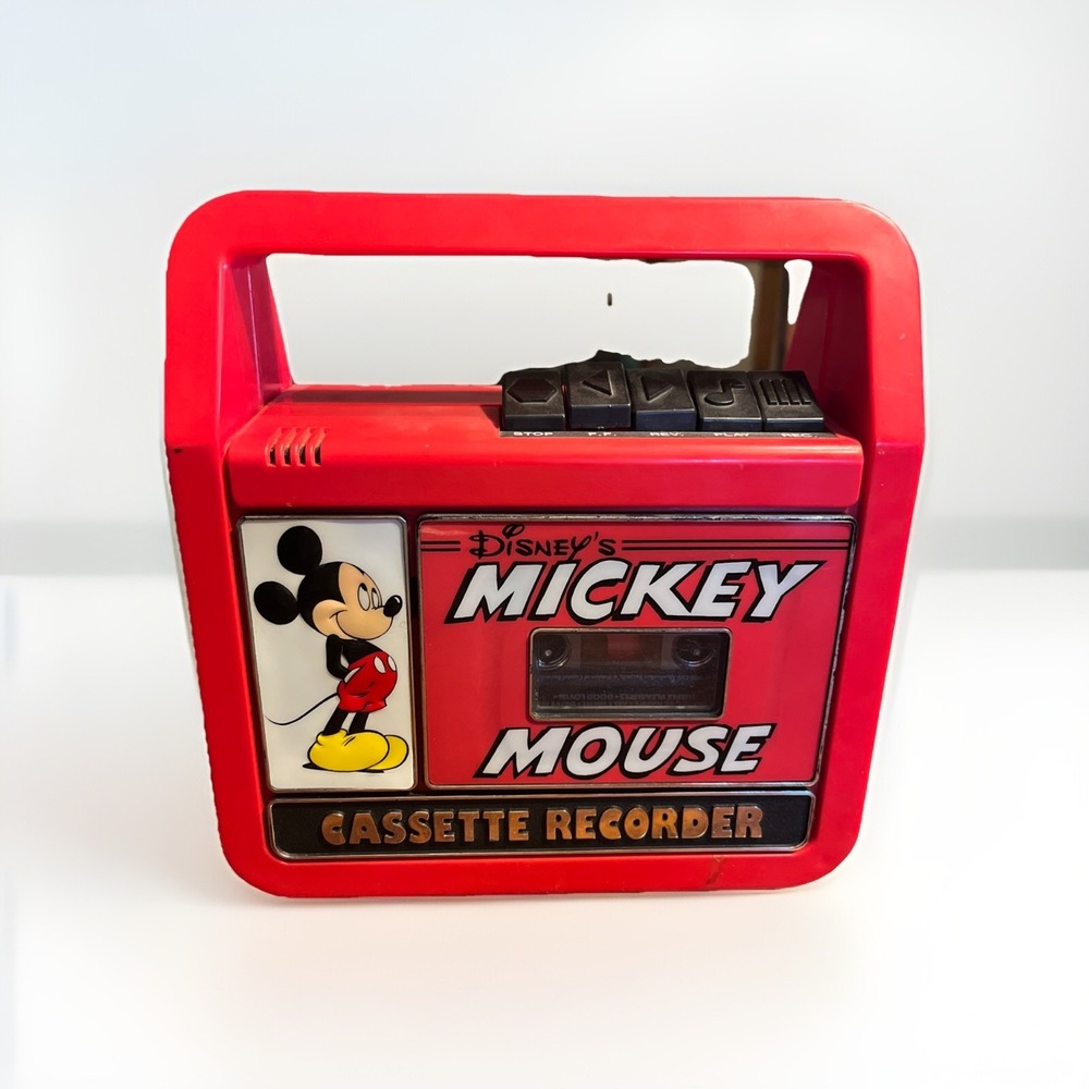 Disney Mickey Mouse Cassette Recorder Works!  Vintage